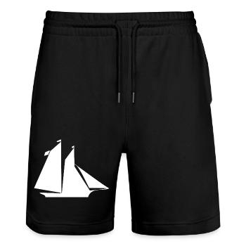 Segeln - Stanley/Stella Unisex Bio Joggingshorts Trainer  - Schwarz - Vorne - Nik (191cm) & Marisol (170cm)