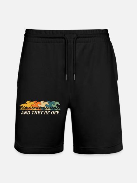 Und sie sind vom Pferderenn-Derby-Fan - Stanley/Stella Unisex Bio Joggingshorts Trainer  - Schwarz