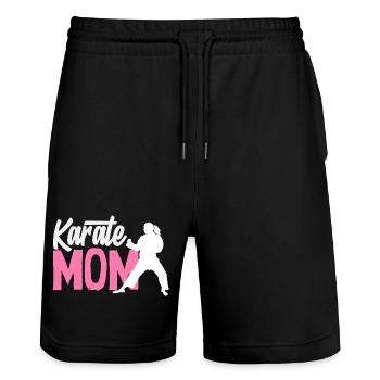 Maman Karaté Arts Martiaux Mère Combattante Femmes - Short de jogging bio TRAINER Stanley/Stella unisexe - noir - Devant - Nik (191cm) & Marisol (170cm)