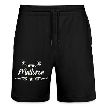 Mallora Palm Beach Logo - Short de jogging bio TRAINER Stanley/Stella unisexe - noir - Devant - Nik (191cm) & Marisol (170cm)