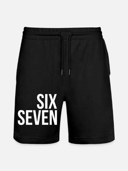67 "six seven" text - Stanley/Stella Unisex Bio Joggingshorts Trainer - Schwarz