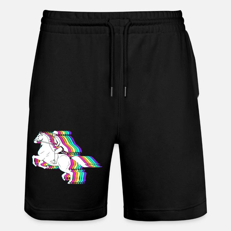 Pferderennen - Stanley/Stella Unisex Bio Joggingshorts Trainer - Schwarz