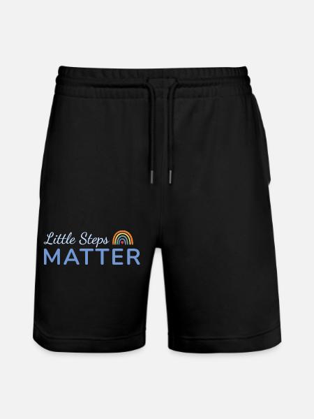 Little Steps Matter Rainbow Blue - Stanley/Stella Trainer Unisex Organic Jogging Shorts - black
