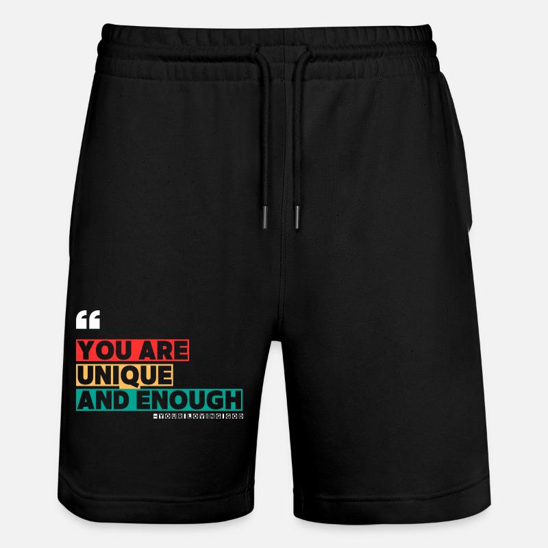 You_are_Unique2 - Stanley/Stella Trainer Unisex Organic Jogging Shorts - black