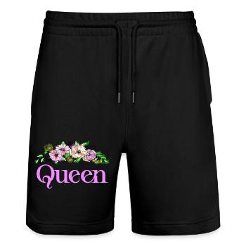 Queen - Short de jogging bio TRAINER Stanley/Stella unisexe - noir - Devant - Nik (191cm) & Marisol (170cm)