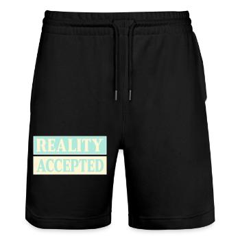 Réalité acceptée - Short de jogging bio TRAINER Stanley/Stella unisexe - noir - Devant - Nik (191cm) & Marisol (170cm)