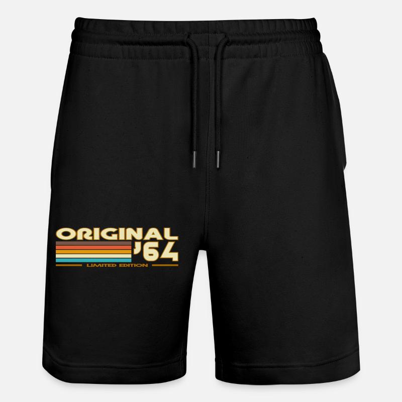 Originales 64 Retro Rainbow - Stanley/Stella Unisex Bio Joggingshorts Trainer - Schwarz
