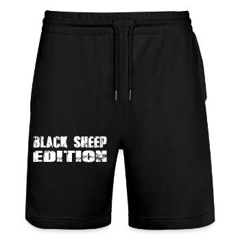 Édition Black Sheep - Short de jogging bio TRAINER Stanley/Stella unisexe - noir - Devant - Nik (191cm) & Marisol (170cm)