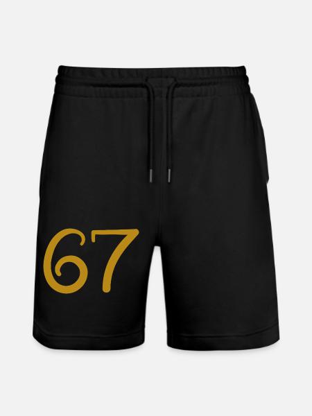 67 - Stanley/Stella Trainer Unisex Organic Jogging Shorts - black