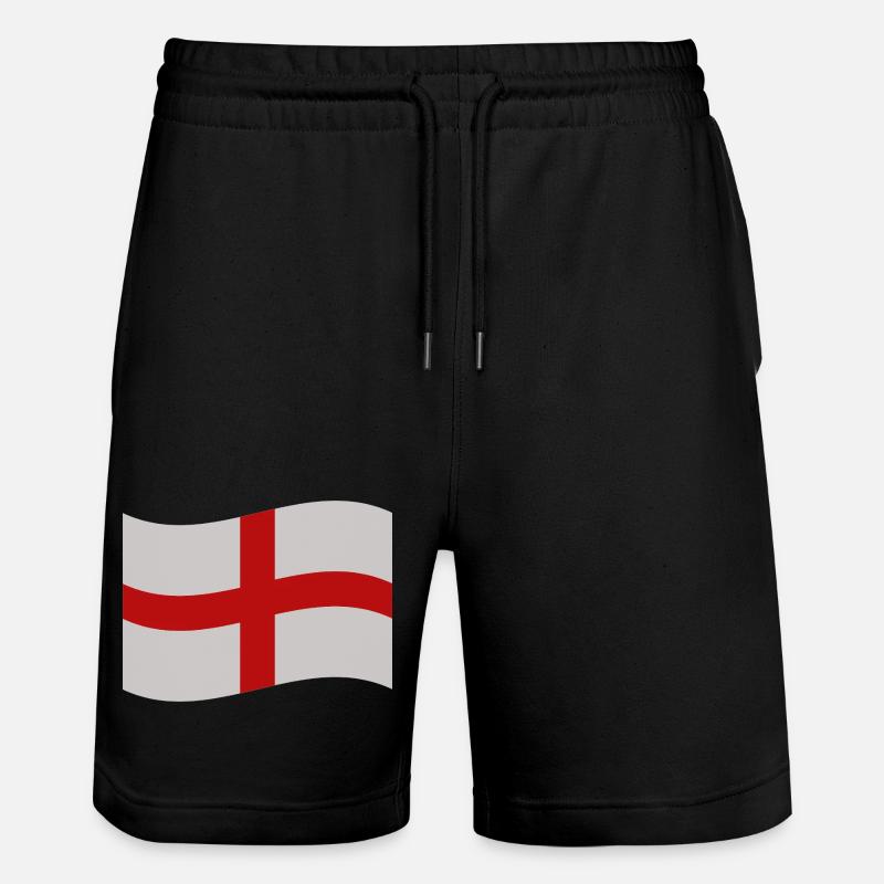 England-Flagge - Stanley/Stella Unisex Bio Joggingshorts Trainer - Schwarz