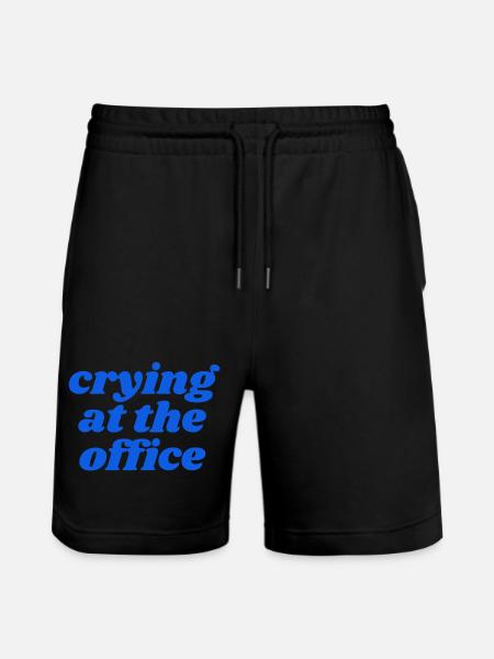 crying at the office - Stanley/Stella Trainer Unisex Organic Jogging Shorts - black