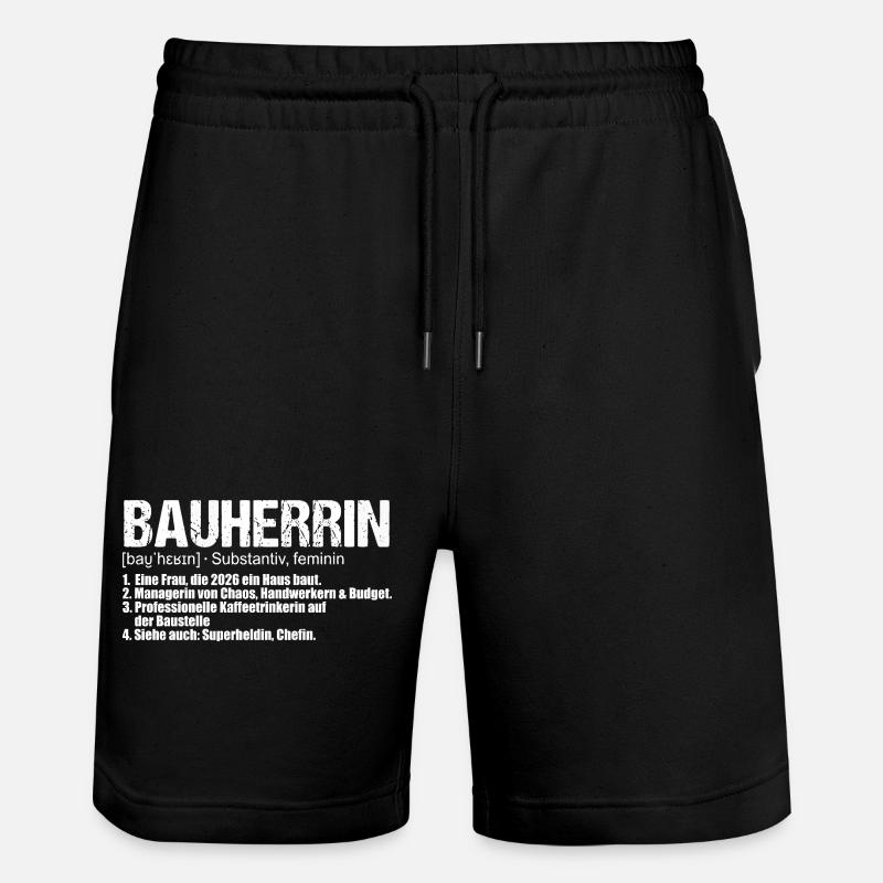 Bauherrin Definition Hausbau Eigenheim - Stanley/Stella Unisex Bio Joggingshorts Trainer - Schwarz