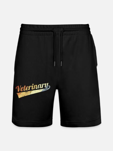 Tierarzt Retro Farbverlauf Logo - Stanley/Stella Unisex Bio Joggingshorts Trainer  - Schwarz