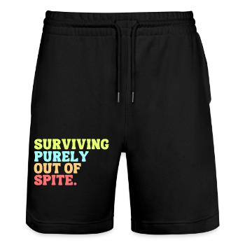 Survivre purement par rancune - Short de jogging bio TRAINER Stanley/Stella unisexe - noir - Devant - Nik (191cm) & Marisol (170cm)