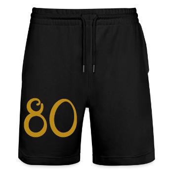 80 - Short de jogging bio TRAINER Stanley/Stella unisexe - noir - Devant - Nik (191cm) & Marisol (170cm)