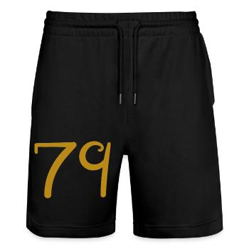 79 - Short de jogging bio TRAINER Stanley/Stella unisexe - noir - Devant - Nik (191cm) & Marisol (170cm)