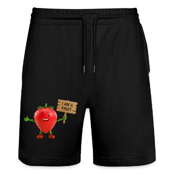 Fraise avec un panneau - Short de jogging bio TRAINER Stanley/Stella unisexe - noir - Devant - Nik (191cm) & Marisol (170cm)