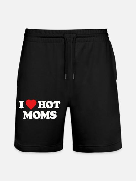I Love Hot Moms Design - Stanley/Stella Unisex Bio Joggingshorts Trainer  - Schwarz