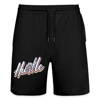 Humble Hustle Entrepreneur Homme d’affaires Businesswo - Short de jogging bio TRAINER Stanley/Stella unisexe - noir - Devant - Nik (191cm) & Marisol (170cm)