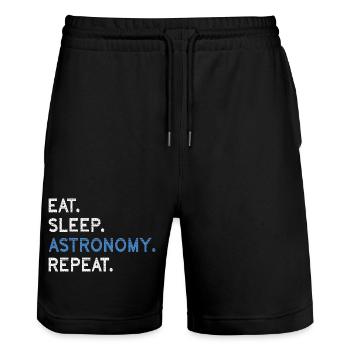 Eat Sleep Astronomy Repeat - Stanley/Stella Unisex Bio Joggingshorts Trainer  - Schwarz - Vorne - Nik (191cm) & Marisol (170cm)