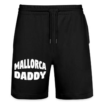 Mallorca Daddy - Stanley/Stella Trainer Unisex Organic Jogging Shorts - black - Front - Nik (191cm) & Marisol (170cm)