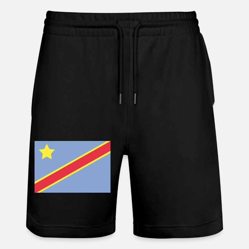 Congo flag - Stanley/Stella Trainer Unisex Organic Jogging Shorts - black