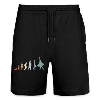 Vintage ballet dancer Evolution - Stanley/Stella Trainer Unisex Organic Jogging Shorts - black - Front - Nik (191cm) & Marisol (170cm)