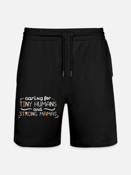 Little heroes, strong moms - Stanley/Stella Trainer Unisex Organic Jogging Shorts - black