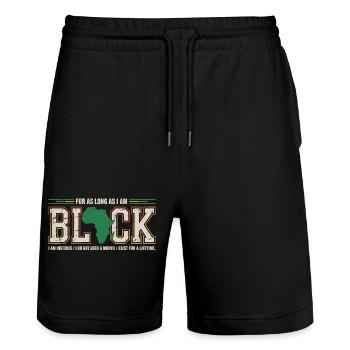 Fierté Afro Black History Month Vintage - Short de jogging bio TRAINER Stanley/Stella unisexe - noir - Devant - Nik (191cm) & Marisol (170cm)