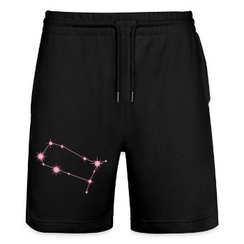 Zwilling, Sternbild, Sternzeichen, Pastellrosa - Stanley/Stella Unisex Bio Joggingshorts Trainer  - Schwarz - Vorne - Nik (191cm) & Marisol (170cm)