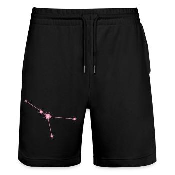Krebsstern Sternbild Sternzeichen Pastellrosa - Stanley/Stella Unisex Bio Joggingshorts Trainer  - Schwarz - Vorne - Nik (191cm) & Marisol (170cm)