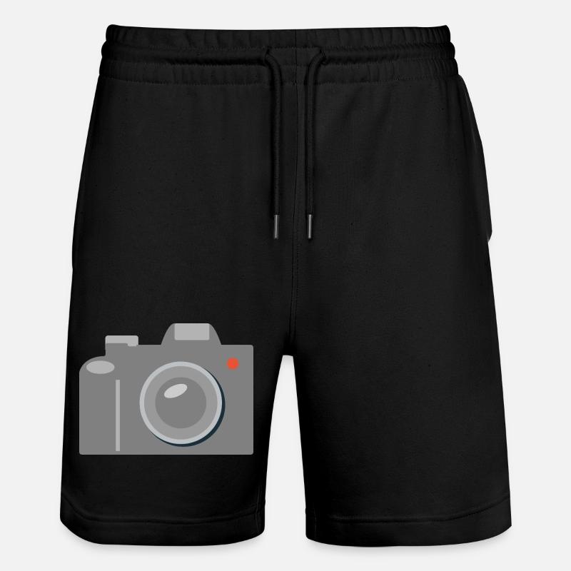 Camera Icon Graphic Gray - Stanley/Stella Trainer Unisex Organic Jogging Shorts - black