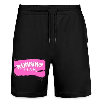 Running Team - Stanley/Stella Unisex Bio Joggingshorts Trainer  - Schwarz - Vorne - Nik (191cm) & Marisol (170cm)