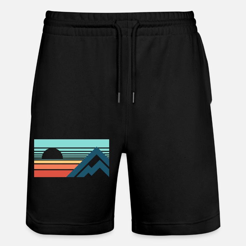 Mountains Sun Abstract - Stanley/Stella Trainer Unisex Organic Jogging Shorts - black