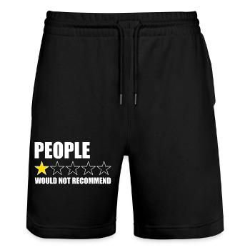 One would not recommend introverted anti-humans - Stanley/Stella Trainer Unisex Organic Jogging Shorts - black - Front - Nik (191cm) & Marisol (170cm)