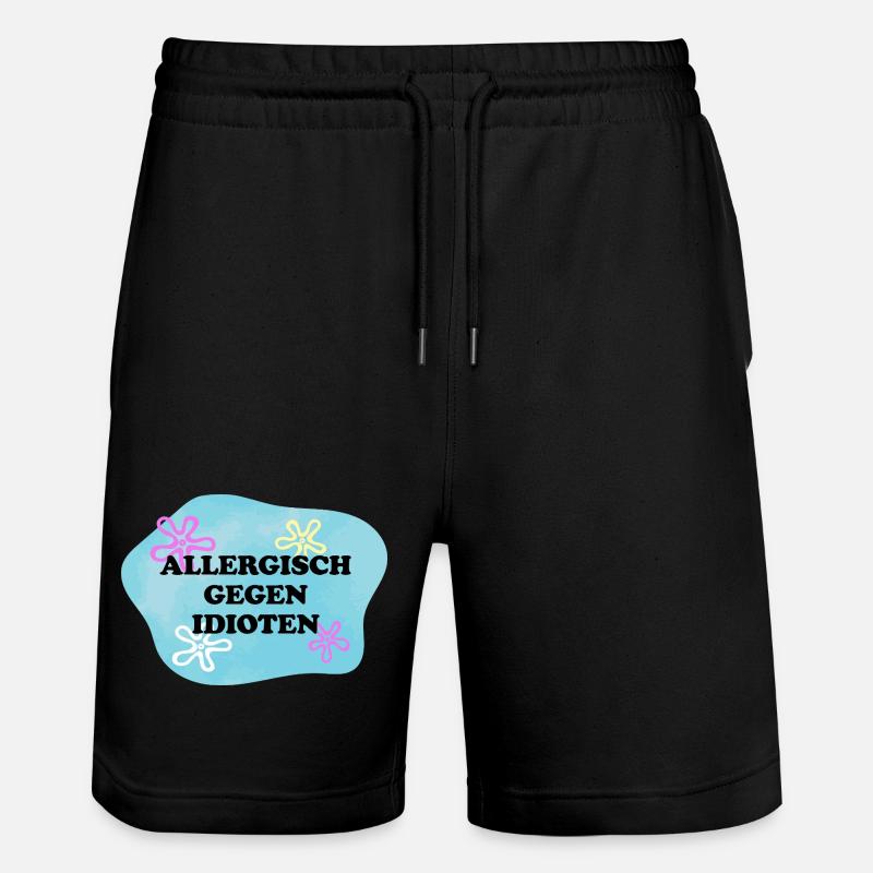 Allergisch gegen Idioten | Sarkasmus Retro Meme - Stanley/Stella Unisex Bio Joggingshorts Trainer  - Schwarz