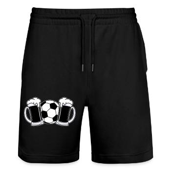 Bière de football - Short de jogging bio TRAINER Stanley/Stella unisexe - noir - Devant - Nik (191cm) & Marisol (170cm)
