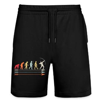 Entwicklung zum Bogenschützen: Der Pfad des Bunkers Bogenschützen - Stanley/Stella Unisex Bio Joggingshorts Trainer  - Schwarz - Vorne - Nik (191cm) & Marisol (170cm)