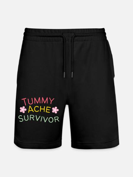 Tummy Ache Survivor - Stanley/Stella Trainer Unisex Organic Jogging Shorts - black