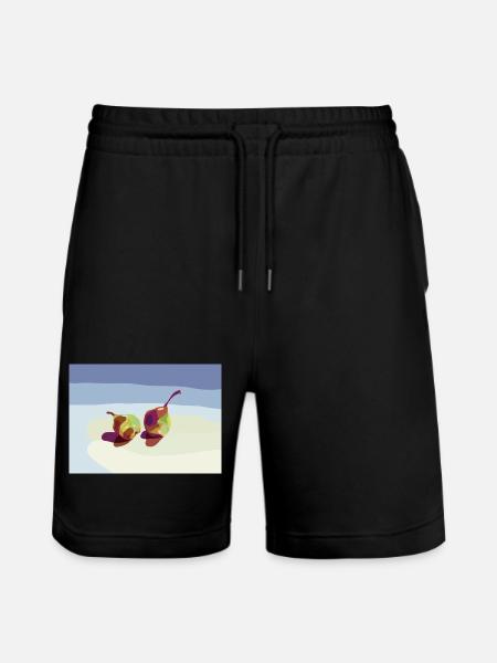 Abstract pears on the beach - Stanley/Stella Trainer Unisex Organic Jogging Shorts - black