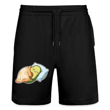 Avocado Schlafen - Stanley/Stella Unisex Bio Joggingshorts Trainer  - Schwarz - Vorne - Nik (191cm) & Marisol (170cm)