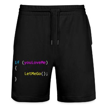 if (youLoveMe) { LetMeGo(); } C# Code - Stanley/Stella Unisex Bio Joggingshorts Trainer  - Schwarz - Vorne - Nik (191cm) & Marisol (170cm)