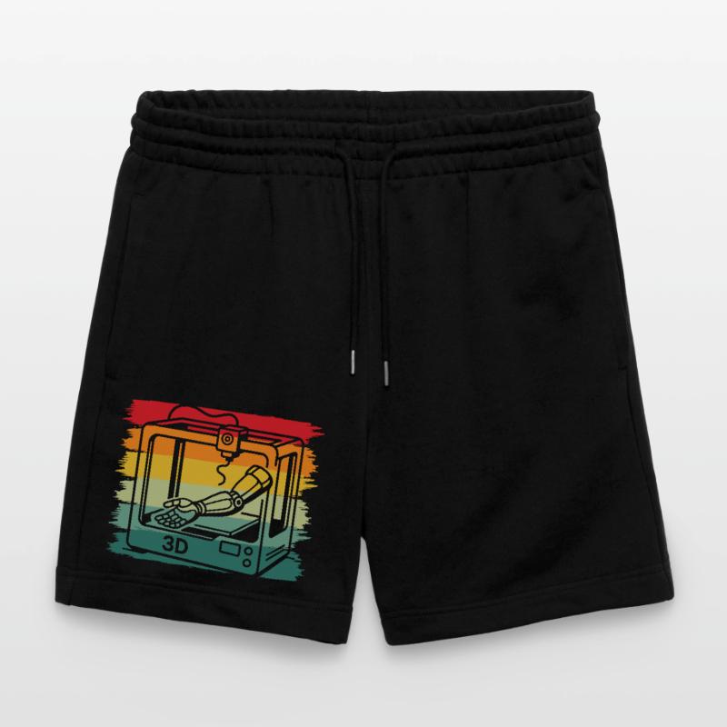 Retro Vintage 3D Printer Robotic Arm Maker Stanley/Stella Trainer Unisex Organic Jogging Shorts