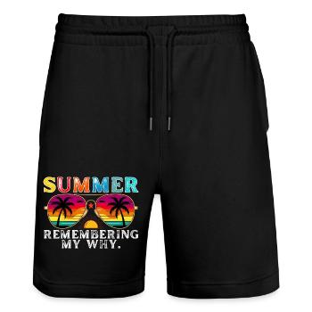 Funny Summer Break Quote Remembering My Why - Short de jogging bio TRAINER Stanley/Stella unisexe - noir - Devant - Nik (191cm) & Marisol (170cm)