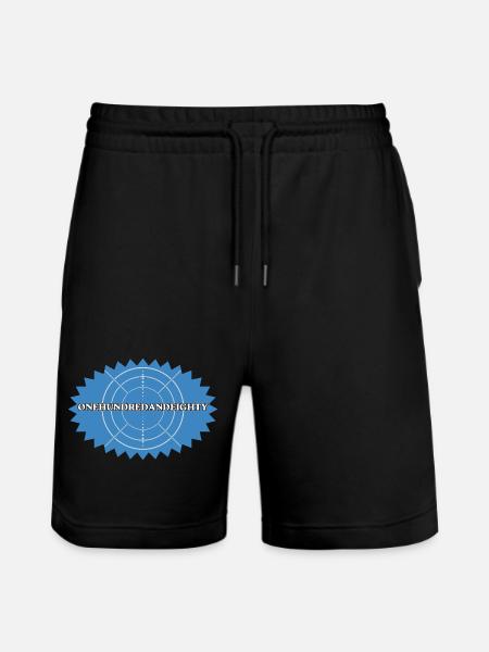 One Hundred and Eighty Target Retro - Stanley/Stella Trainer Unisex Organic Jogging Shorts - black