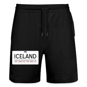 Panneau islandais - Short de jogging bio TRAINER Stanley/Stella unisexe - noir - Devant - Nik (191cm) & Marisol (170cm)
