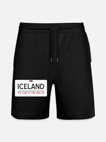Island-Zeichen - Stanley/Stella Unisex Bio Joggingshorts Trainer  - Schwarz