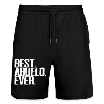 Best Abuelo Ever Grandpa Spanish Saying Retro Vintage - Stanley/Stella Trainer Unisex Organic Jogging Shorts - black - Front - Nik (191cm) & Marisol (170cm)