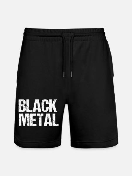 Black Metal Distressed Text - Stanley/Stella Trainer Unisex Organic Jogging Shorts - black