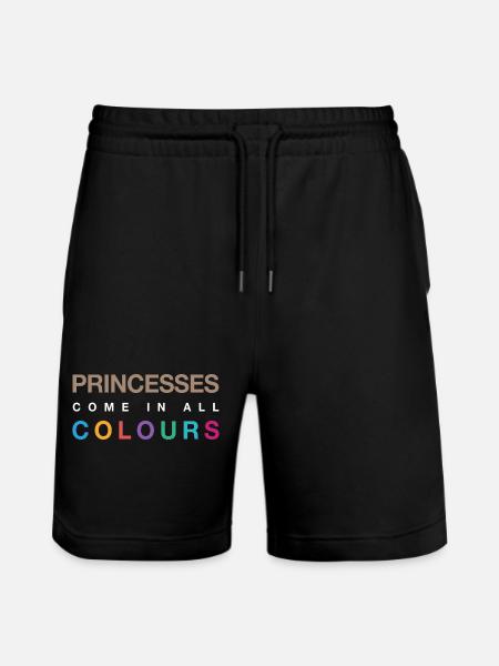 Princesses Come in All Colours - Stanley/Stella Trainer Unisex Organic Jogging Shorts - black
